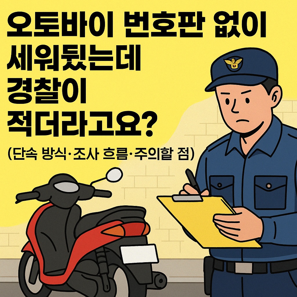 "오토바이 세워뒀는데 경찰이 적더라고요?"
오토바이 경찰 단속에 주의할 사항을 적은 이미지