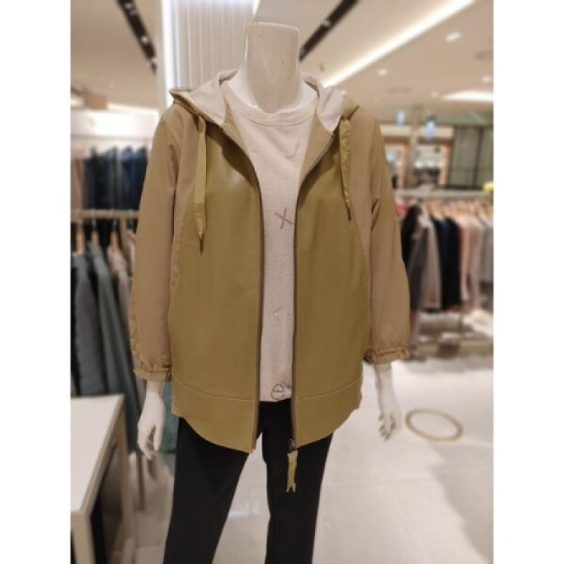 요하넥스 가죽배색후드집업숏재킷 B1A3FQ43