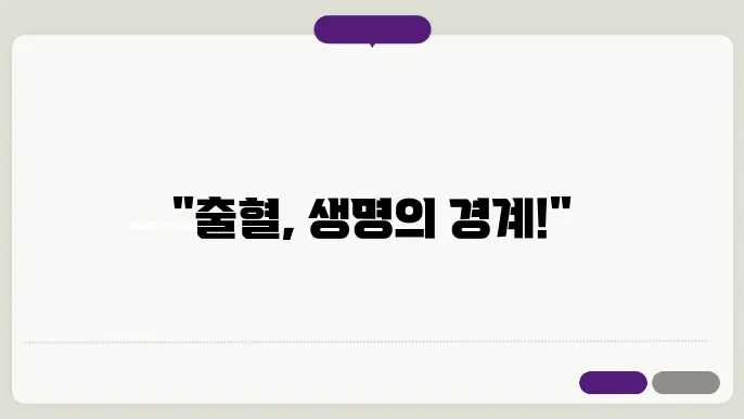 출혈 대처 방법