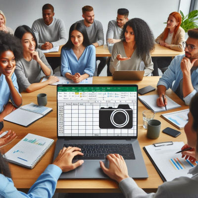 Excel 화면에서 카메라 이미지와 관련된 데이터를 분석하는 모습입니다.