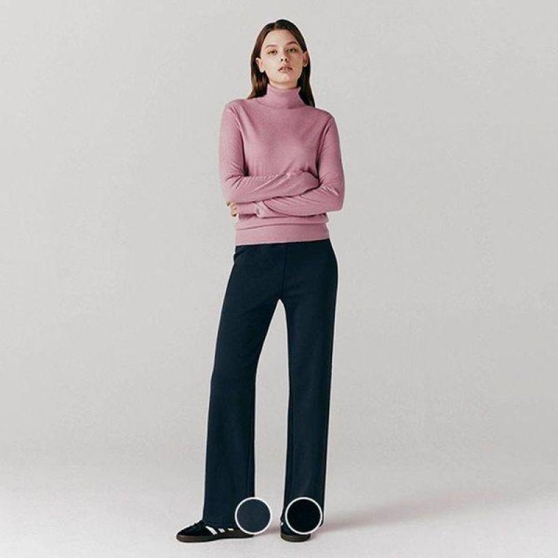 지오다노 지오다노 여 브러시드 스트레이트 풀밴딩 팬츠 413965