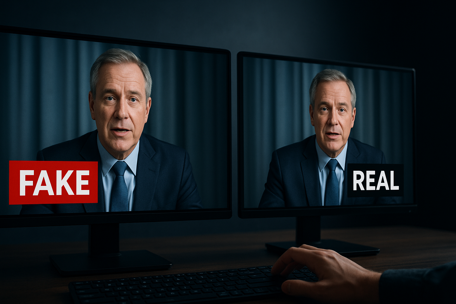 "가짜뉴스와 Deepfake, 그리고 AI"에 대한 이미지입니다.