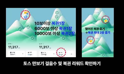 토스 만보기 걸음수 및 복권 리워드