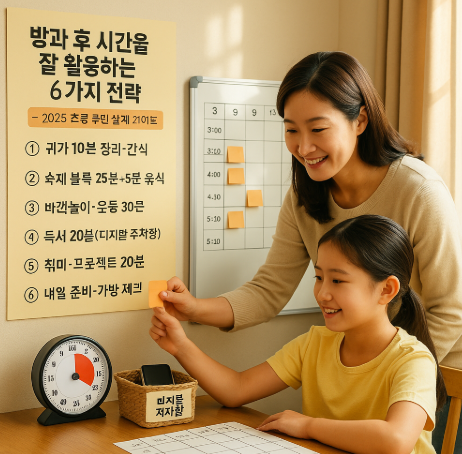 방과 후 시간을 잘 활용하는 6가지 전략 – 2025 초등 루틴 설계 가이드