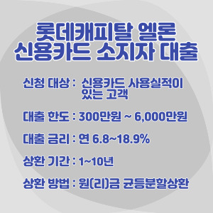 롯데캐피탈-엘론-신용카드-소지자-대출