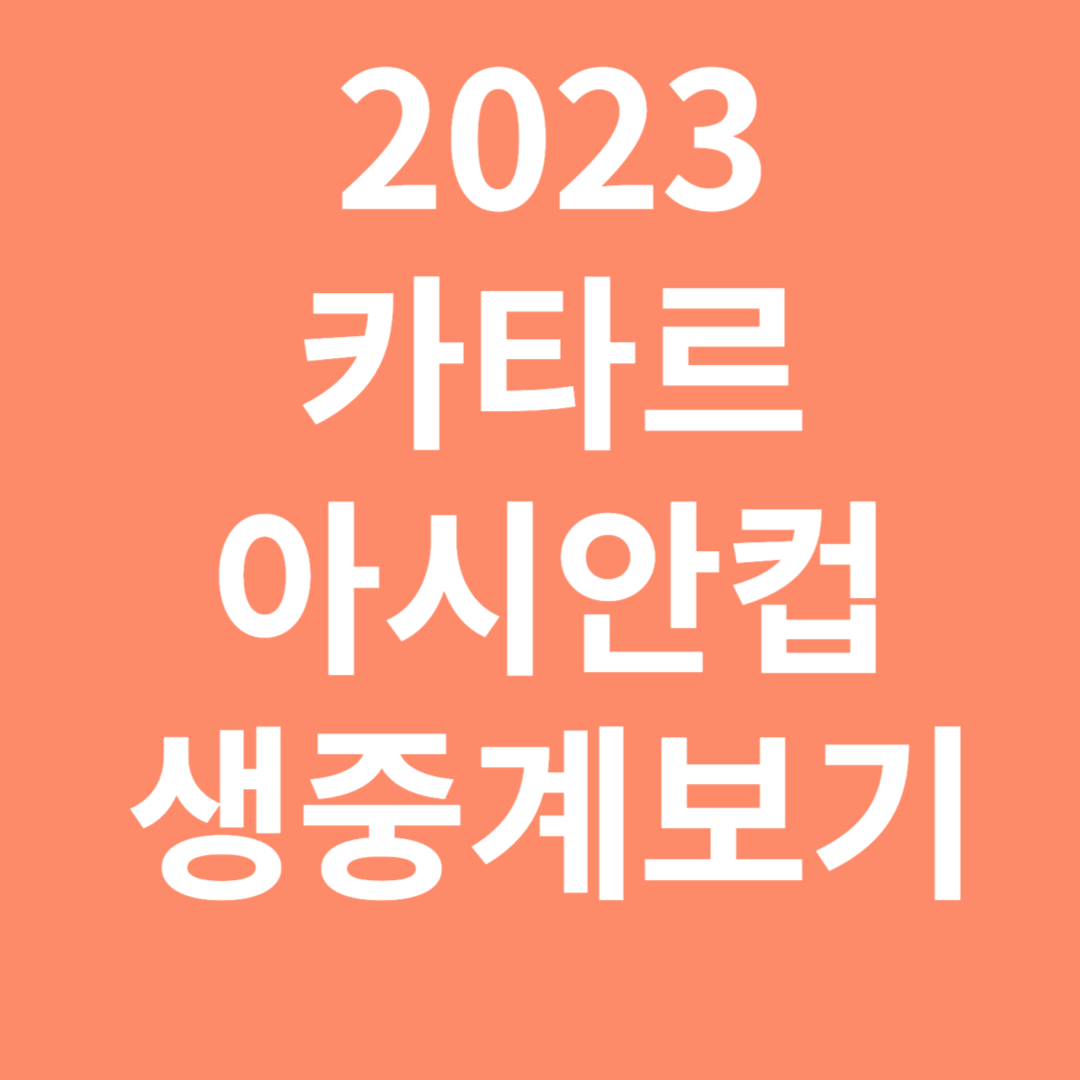 2023년 카타르 아시안컵 생중계보기