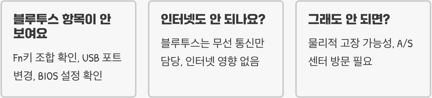 블루투스 장치 연결 실패, 드라이버 재설치 및 서비스 확인