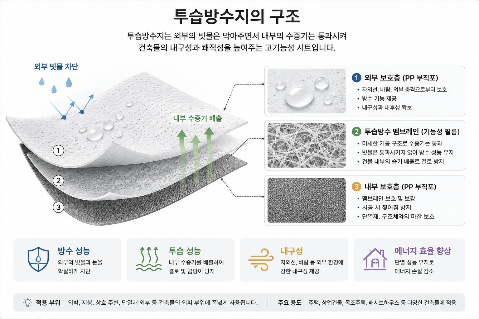 투습방수지의 구조