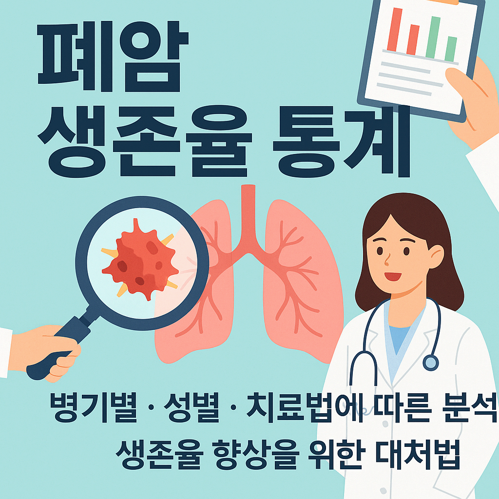 폐암 생존율 통계 병기별, 성별, 치료 방법에 따른 분석