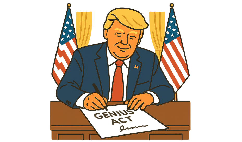 지니어스 법안에 서명하는 트럼프 대통령