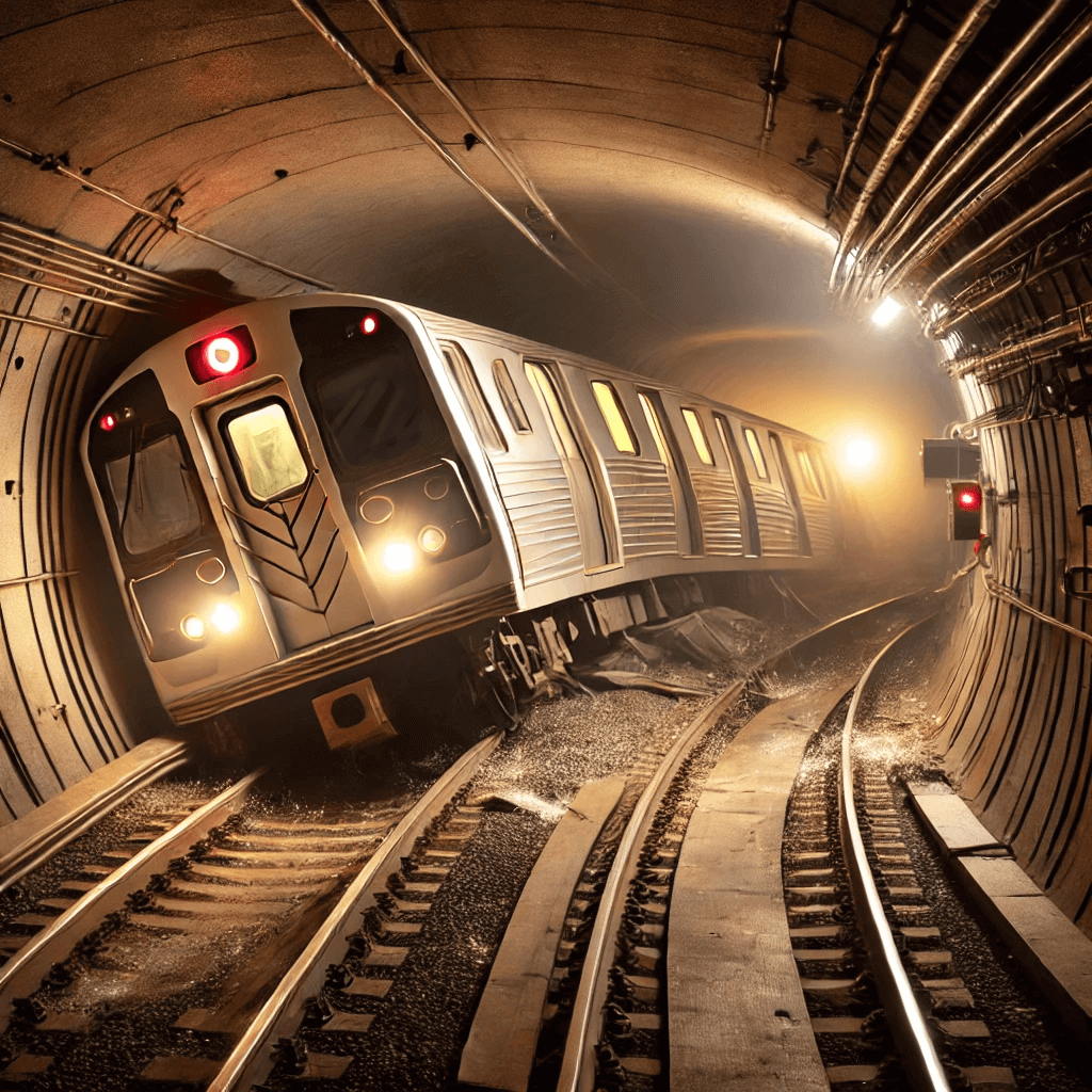 지할철이 탈선된 그림 이미지