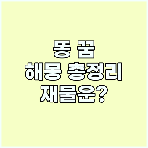 똥 꿈 해몽: 재물운? 상황별 꿈 풀