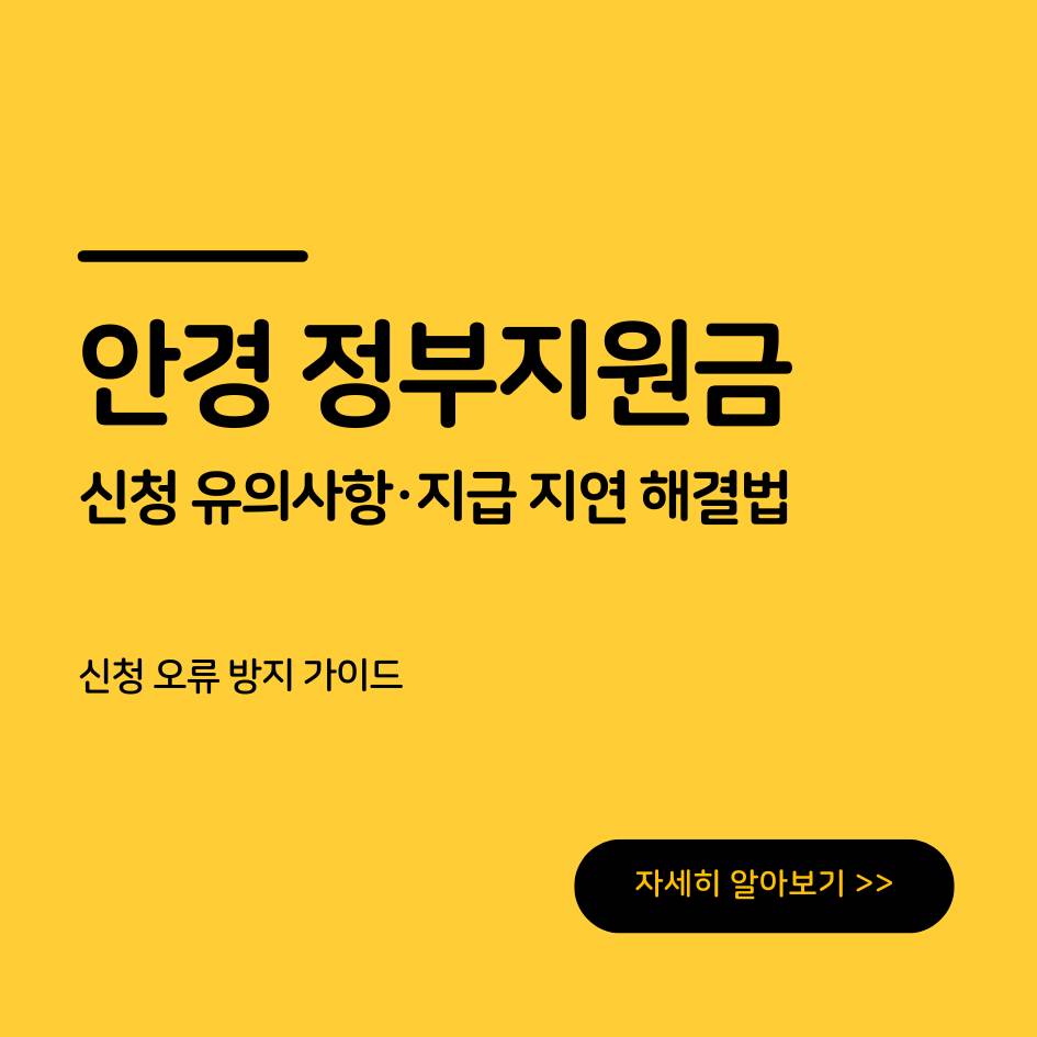 2025 안경 정부지원금 신청 유의사항&middot;지급 지연 해결법｜신청 오류 방지 가이드