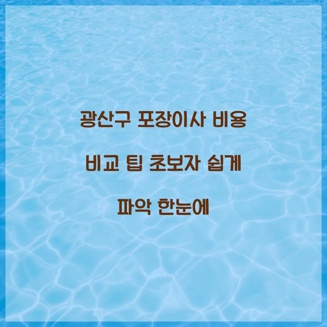 광산구 포장이사