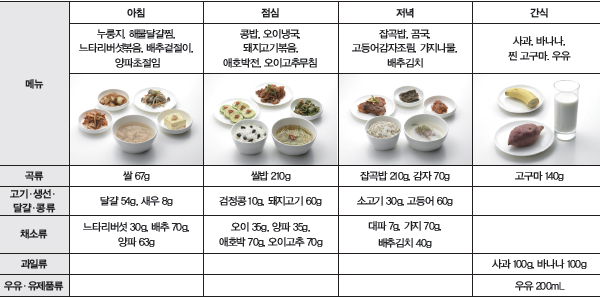 다이어트 식단 사례