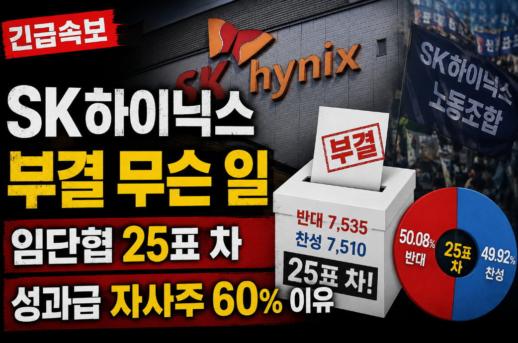SK하이닉스 부결 무슨 일|임단협 25표 차·성과급 자사주 60% 이유
