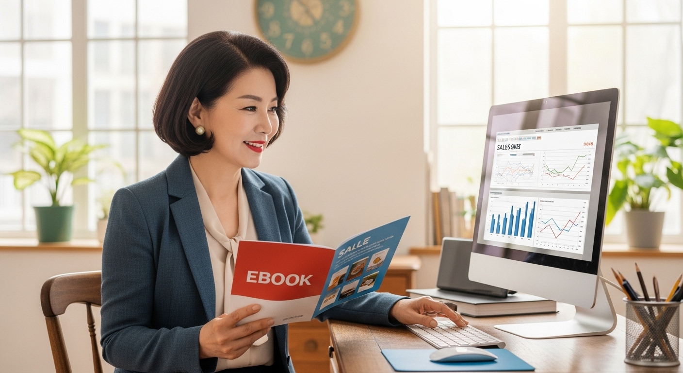 전자책 수익을 확인하는 모습