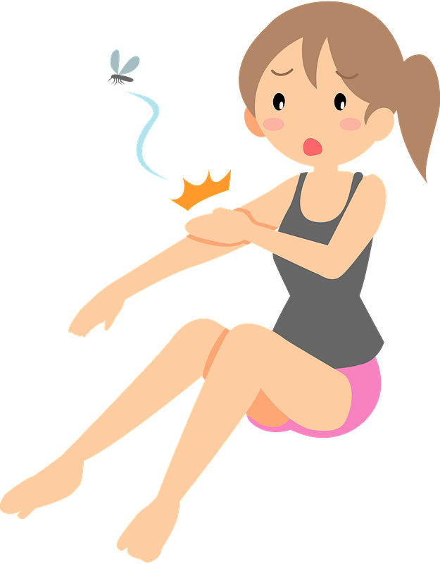 모기 몰리는 여자 일러스트