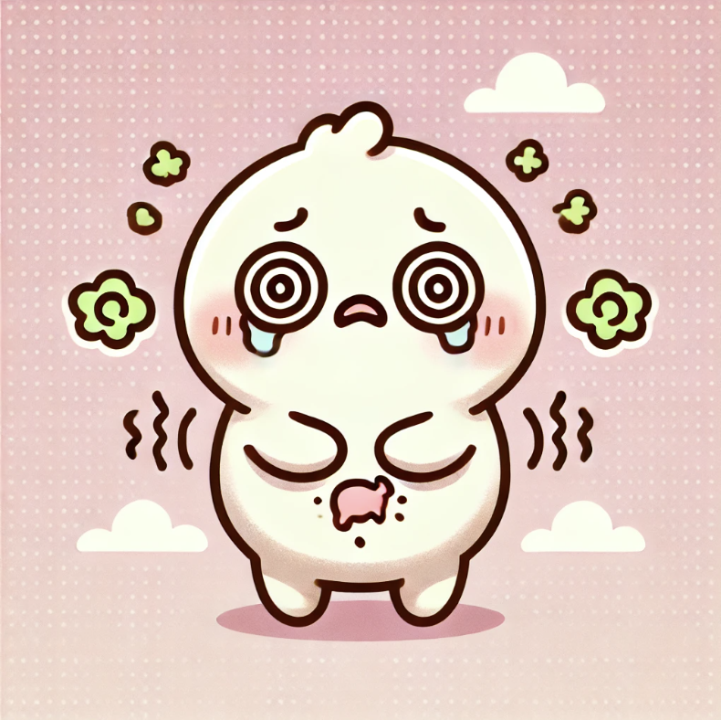 울렁거림을 표현한 사진