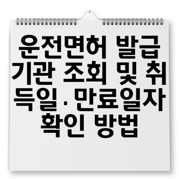 운전면허 발급기관 조회 및 취득일·만료일자 확인 방법