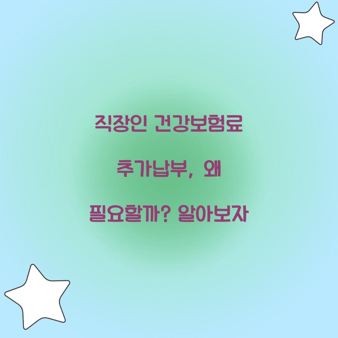 직장인 건강보험료 추가납부