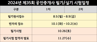 공인중개사 시험일정