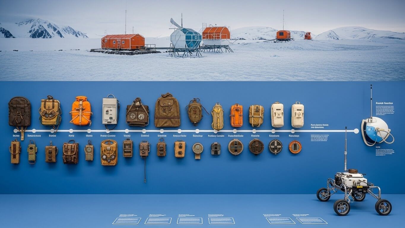 남극 탐사장비 발전사 관련 사진