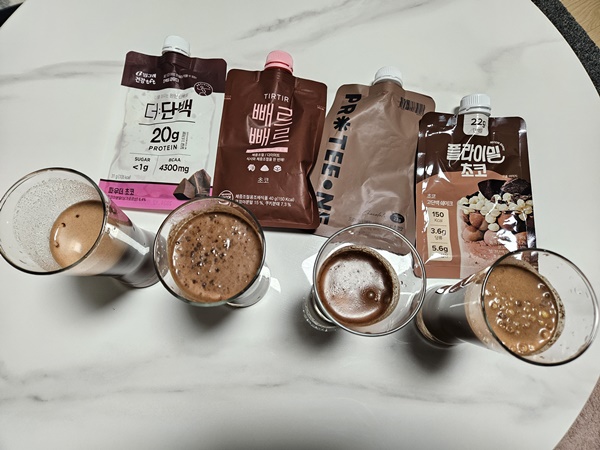 올리브영_단백질쉐이크_4종_유리잔