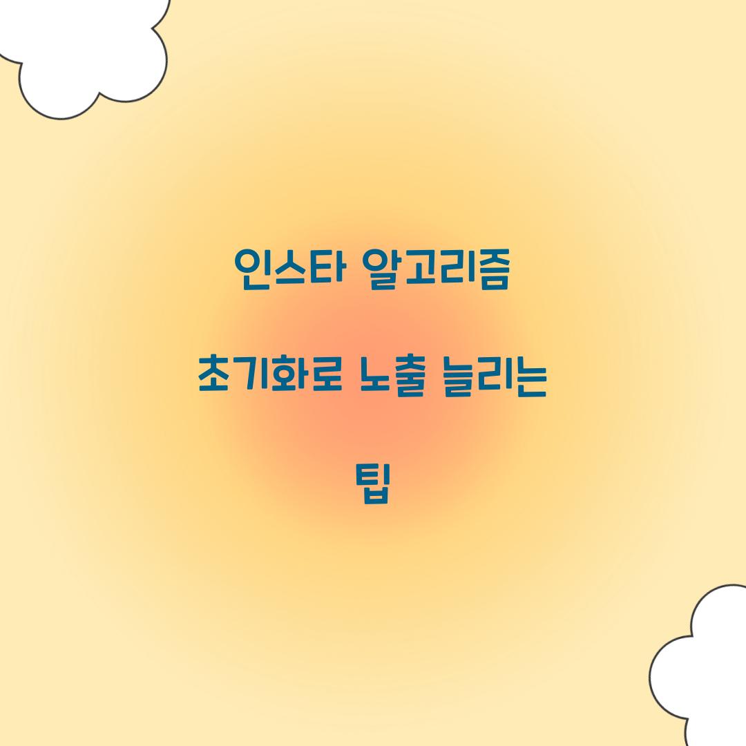 인스타 알고리즘 초기화