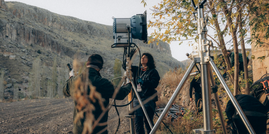 야외 드라마 촬영 현장