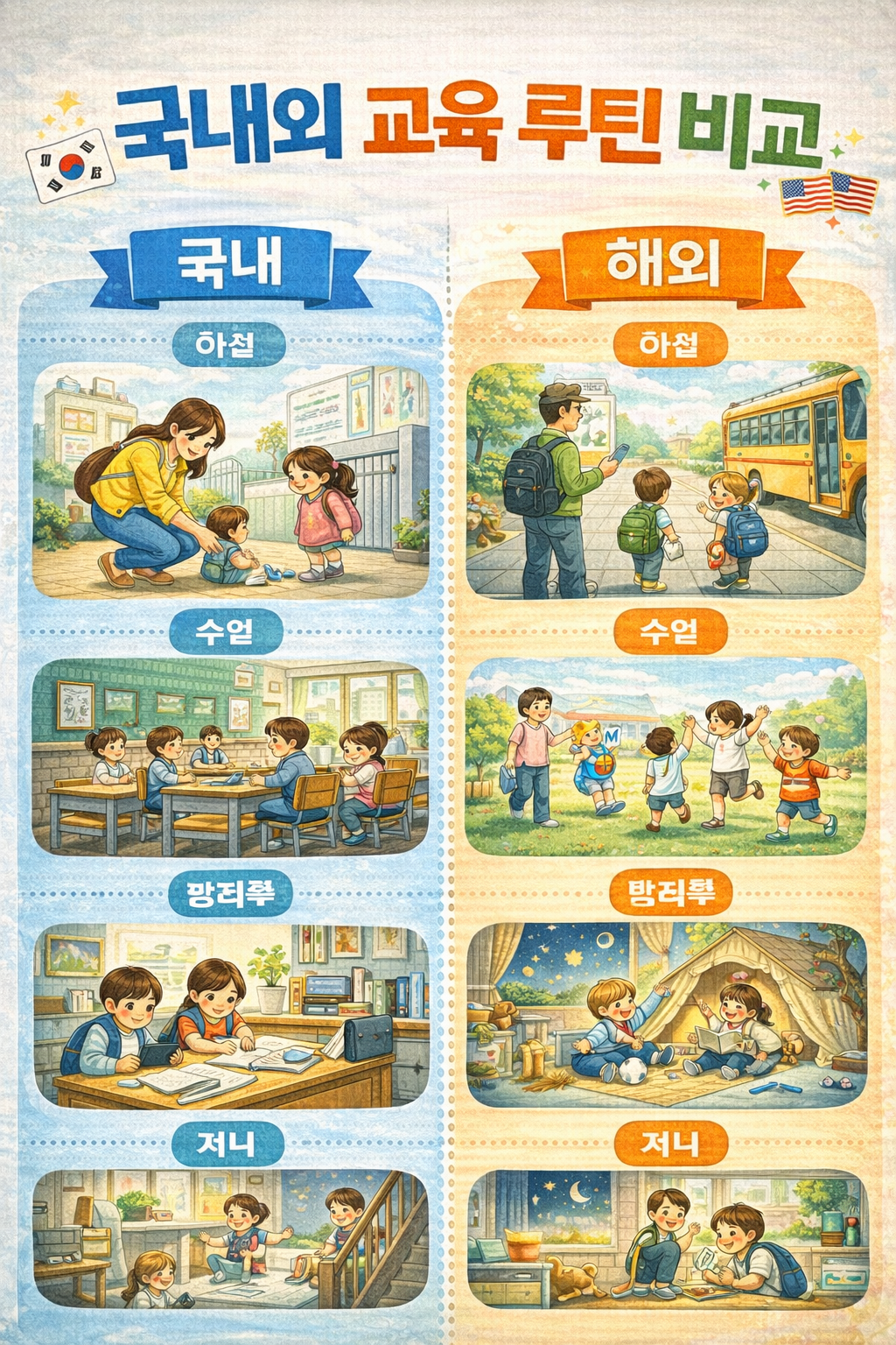 국내외 교육 루틴 비교 관련 사진