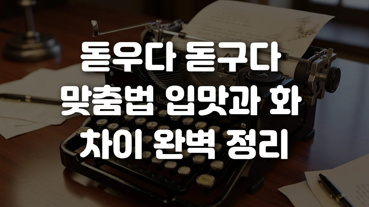 돋우다 돋구다 맞춤법 입맛과 화 차이 완벽 정리