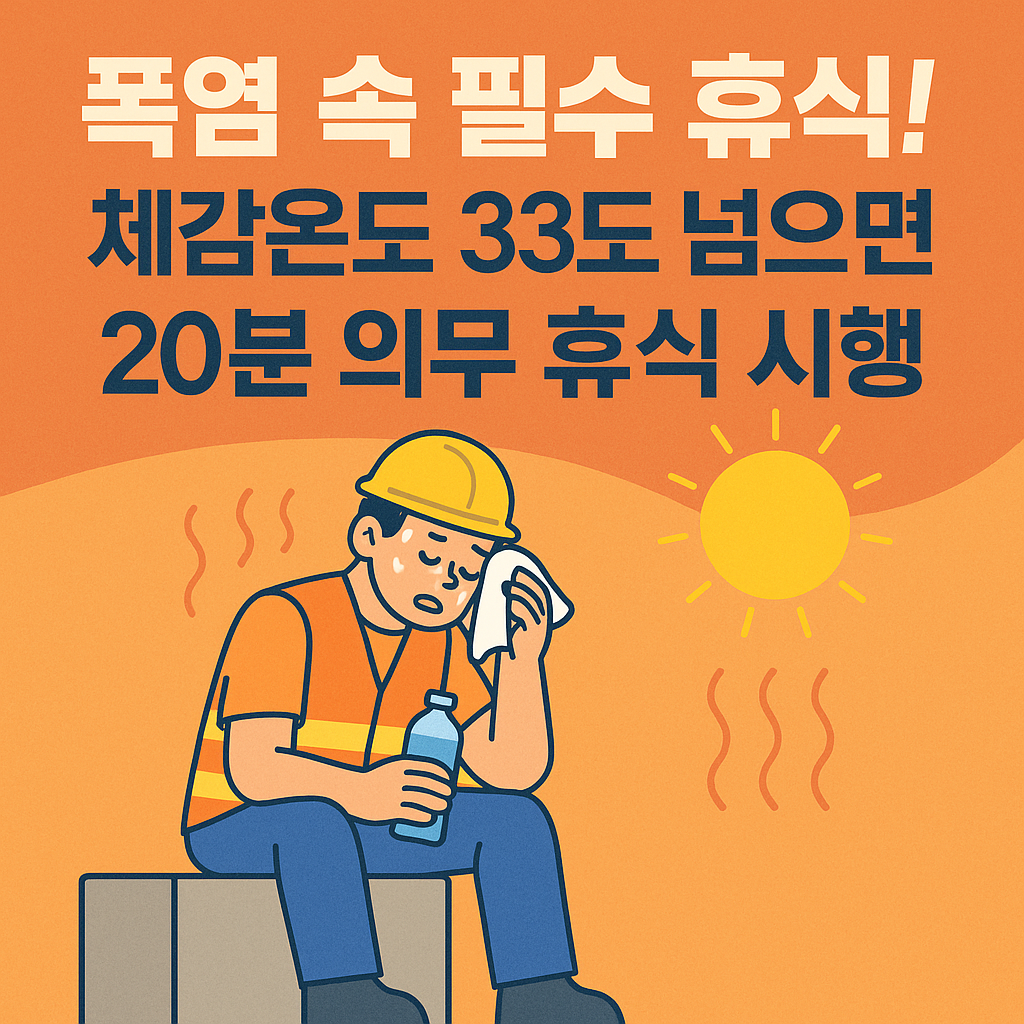 폭염 속 필수 휴식! 체감온도 33도 넘으면 20분 의무 휴식 시행