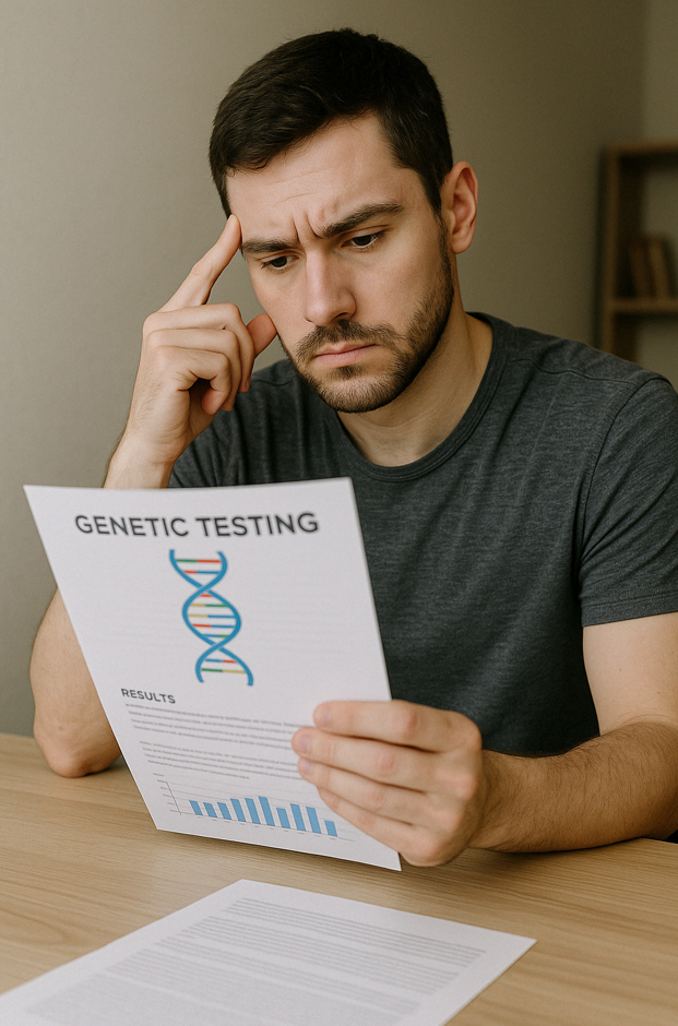 유전자 정보를 확인하는 남성