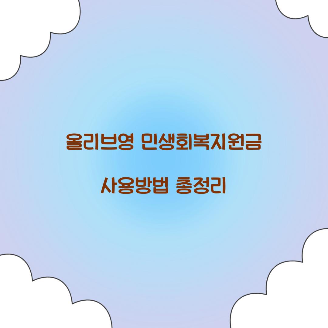 올리브영 민생회복지원금