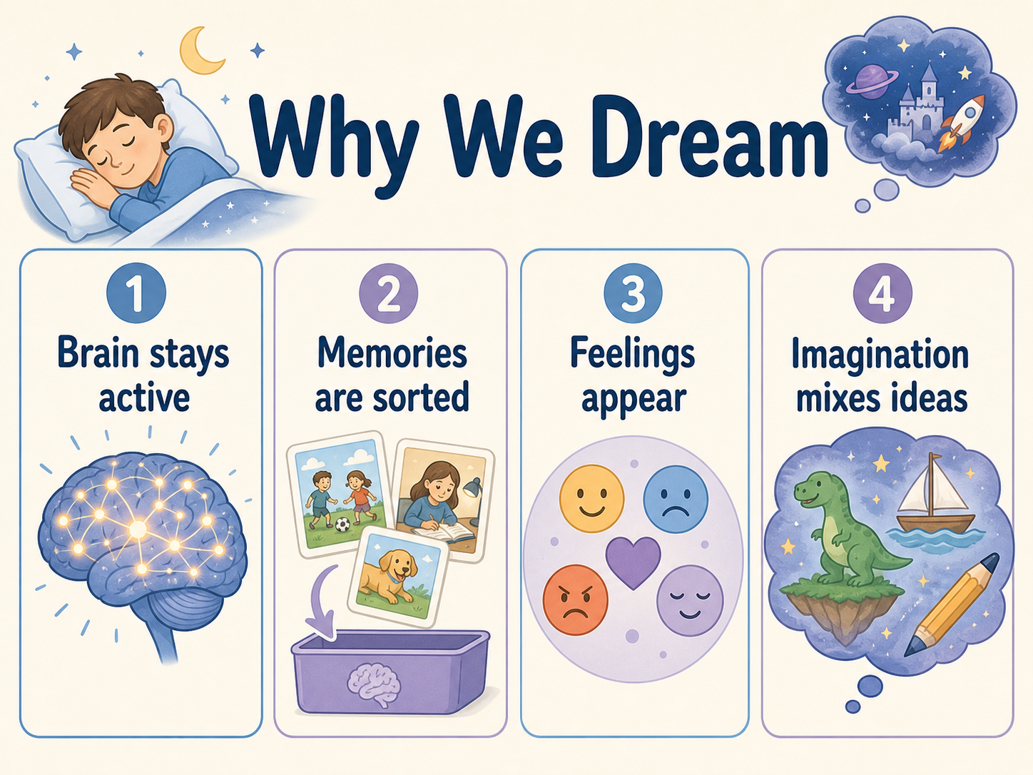 Infographic explaining why people dream