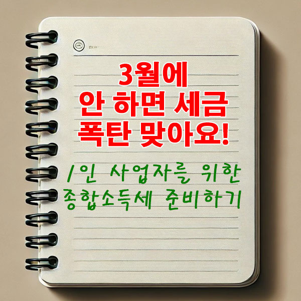 3월에 안 하면 세금 폭탄 맞아요! 1인 사업자를 위한 종합소득세 준비하기