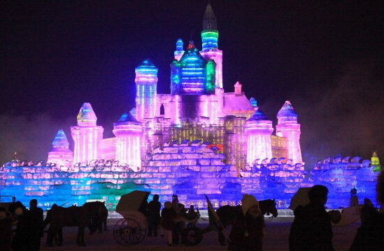 하얼빈 빙등축제 야경사진