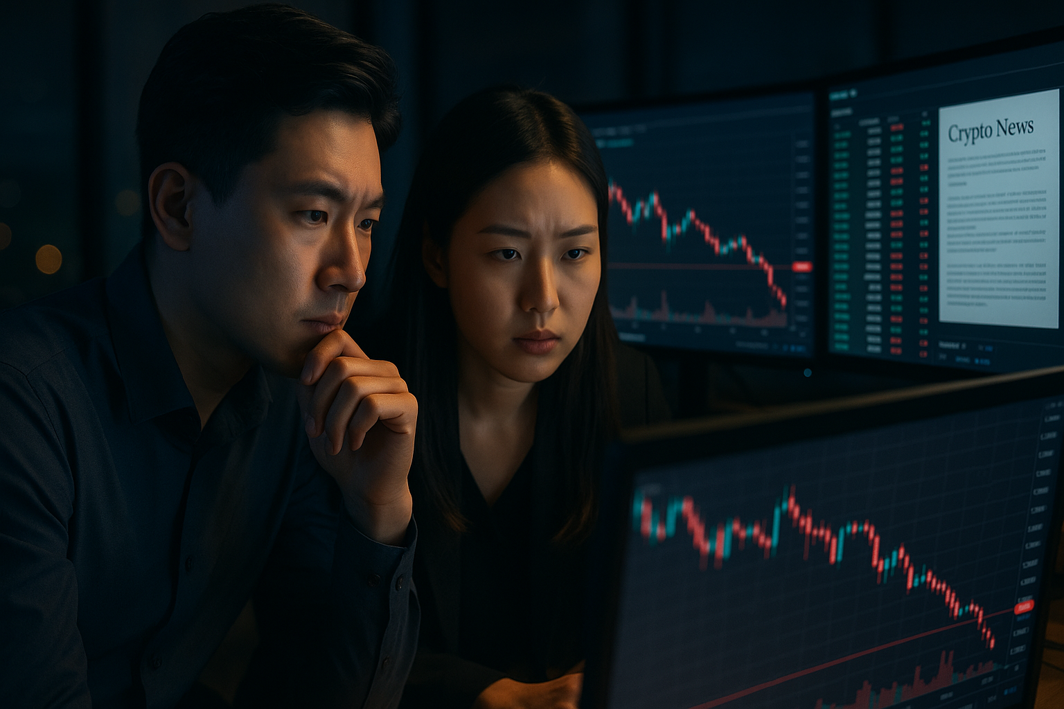 암호화폐를 분석중인 투자자