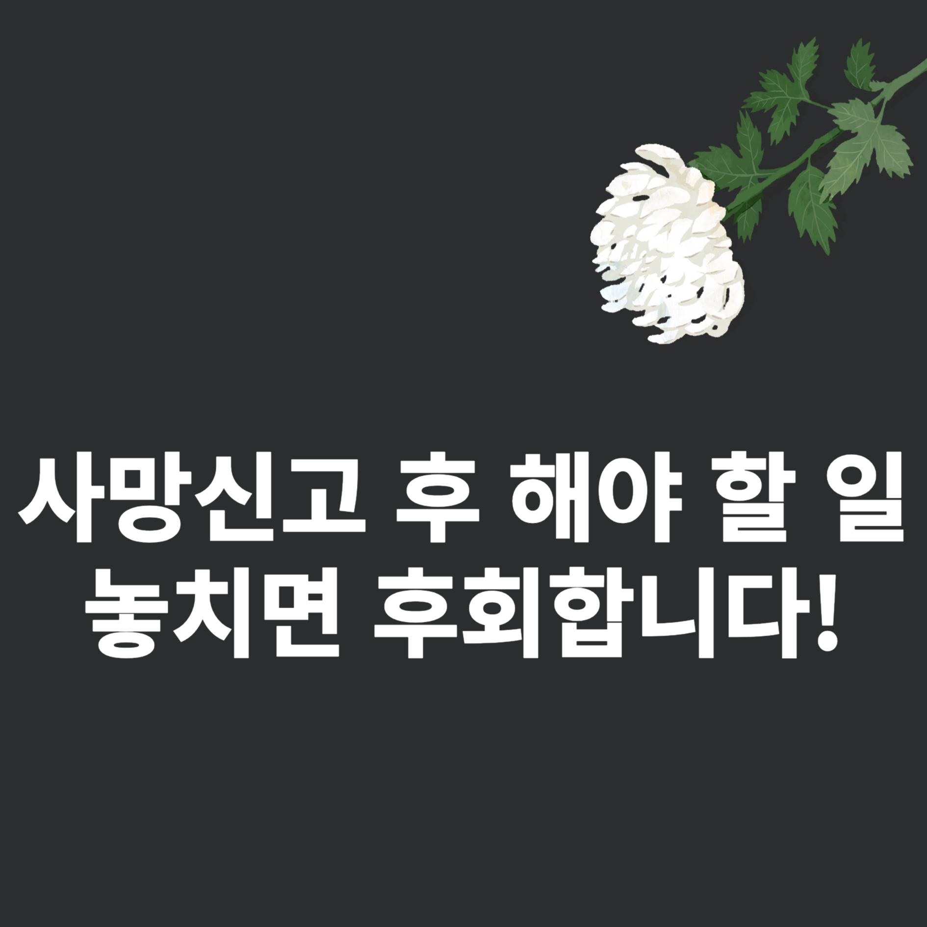 사망신고 후 해야 할 일