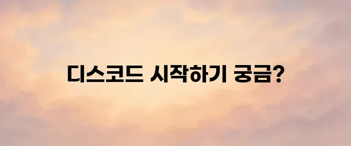 디스코드 다운로드 및 사용법