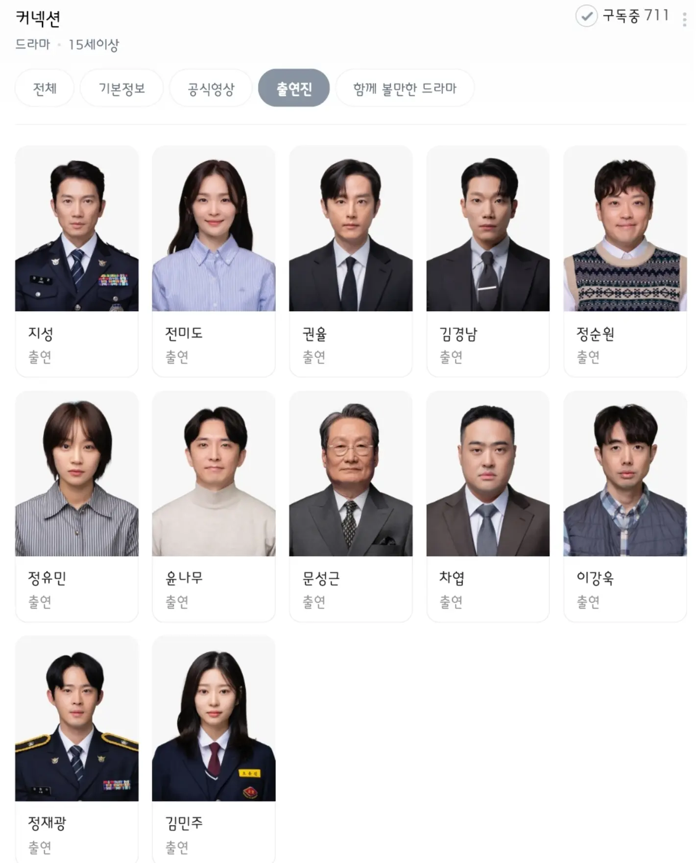 드라마 커넥션 배우 프로필