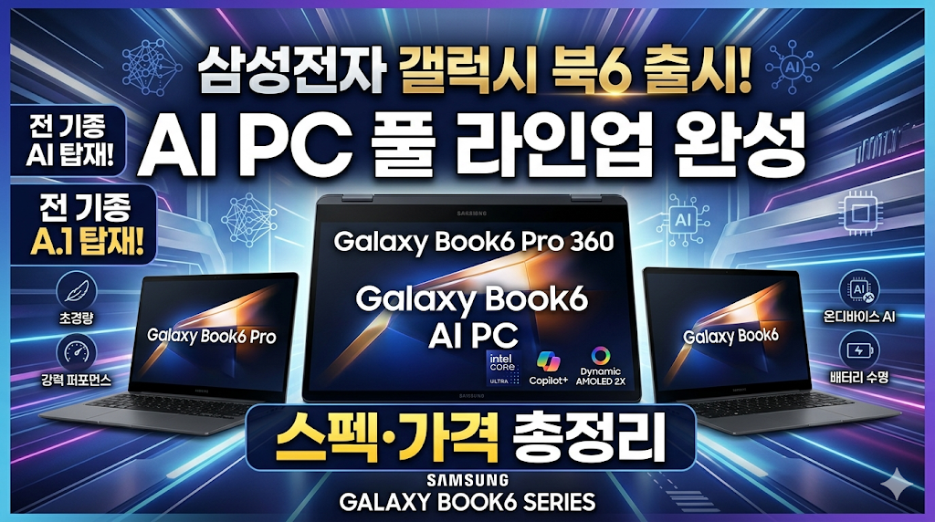 삼성전자 갤럭시 북6 공식 출시 및 인텔 코어 울트라 프로세서 시리즈 3 탑재 메인 이미지
