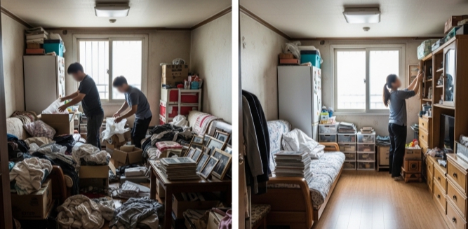 강릉 고독사청소 및 정리중