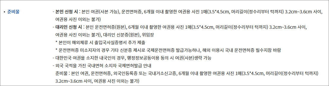 국제운전면허증 발급방법