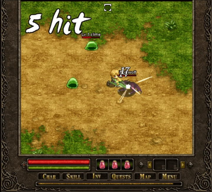 무기를-사용하여-몬스터를-공격하는-화면