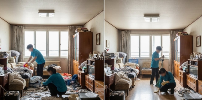 남원 고독사청소 및 정리중