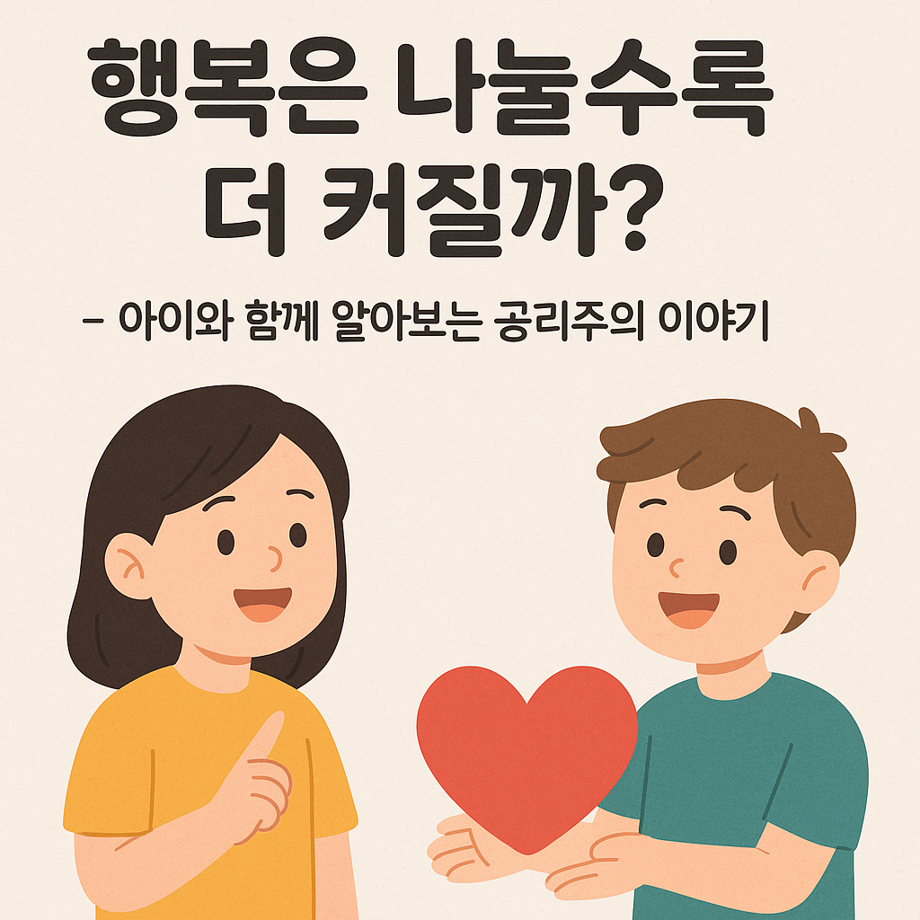 &quot;행복은 나눌수록 더 커질까?&quot; – 아이와 함께 알아보는 공리주의 이야기
