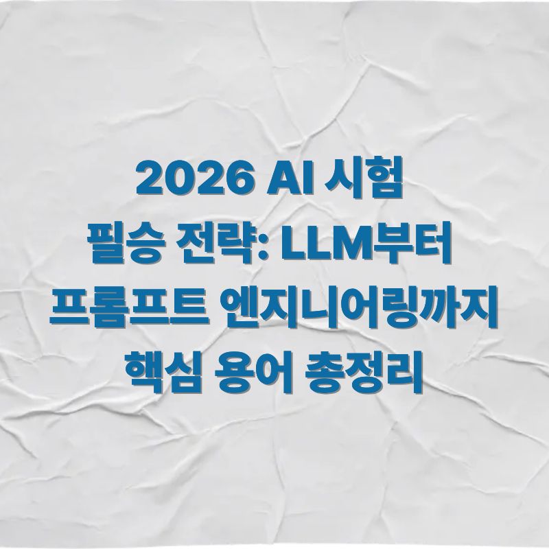 2026 AI 시험 필승 전략 LLM부터 프롬프트 엔지니어링까지 핵심 용어 총정리