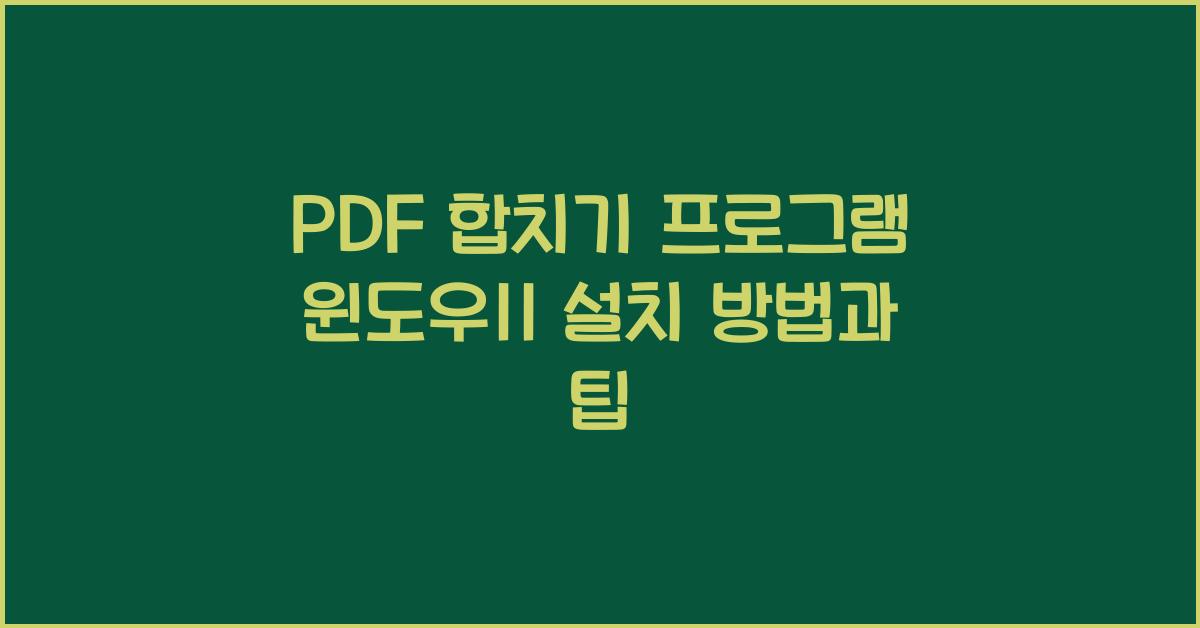 PDF 합치기 프로그램 윈도우11에 설치하는 법